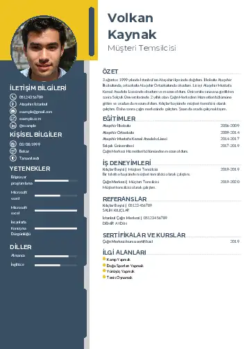 Müşteri Temsilcisi CV Örnekleri cv indir